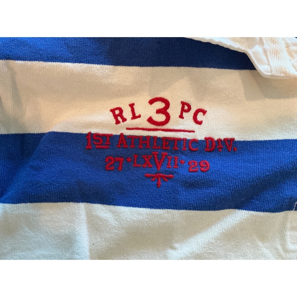 Ralph Lauren Polo Rugby Shirt Mens XXL Blue White Stripe Shield Logo New W/ Tags - Picture 3 of 5